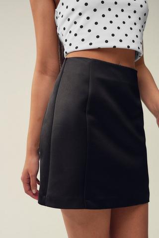 Satin A-Line Mini Skirt