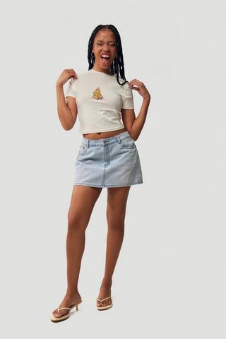 Denim A-Line Mini Skort