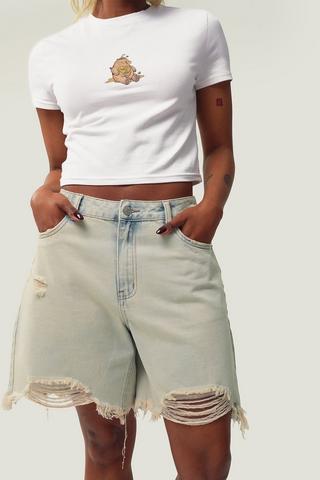 Relaxed Denim Bermuda Shorts