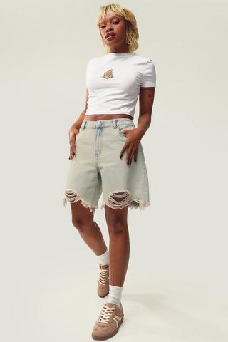 Relaxed Denim Bermuda Shorts