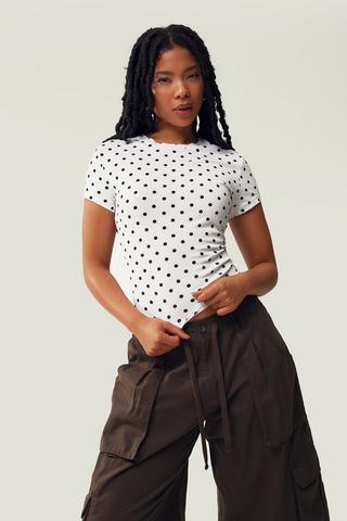 Polka Dot Fitted Top