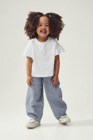 Gingham Barrel Pants