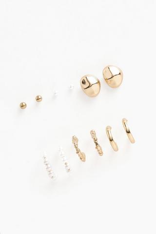 6 Pack Stud And Hoop Earrings