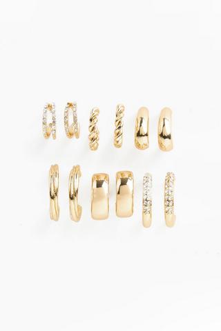 6 Pack Hoop Earrings