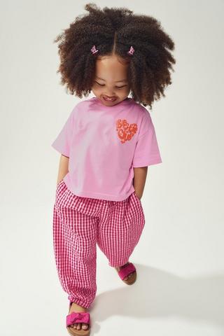 Gingham Barrel Pants