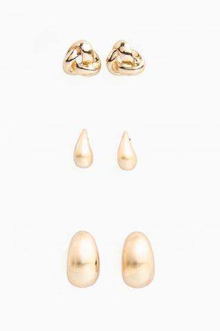 3 Pack Stud Earrings