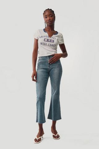 Cropped Flare Leg Denim
