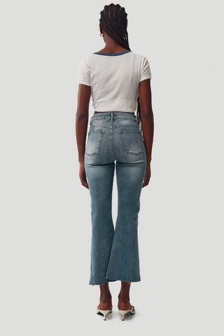 Cropped Flare Leg Denim