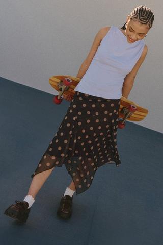 Polka Dot Midi Skirt