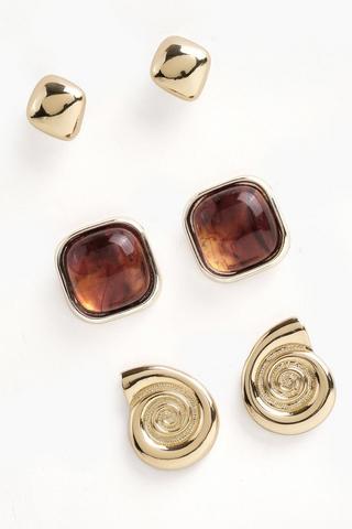 3 Pack Stud Earrings