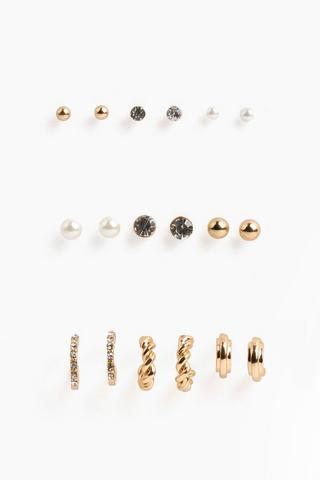 9 Pack Stud And Drop Earrings
