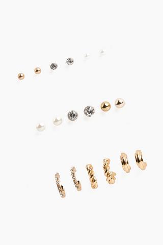 9 Pack Stud And Drop Earrings