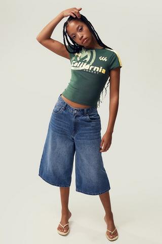 Wide Leg Denim Jorts