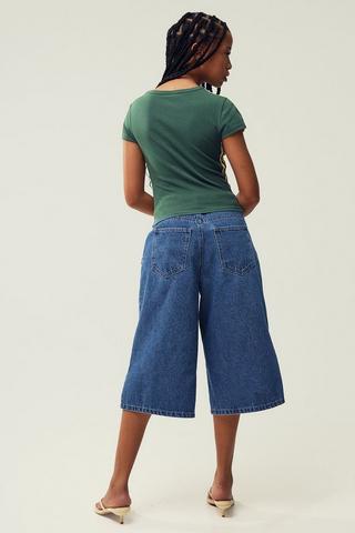 Wide Leg Denim Jorts
