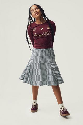 Gingham Midi Skirt