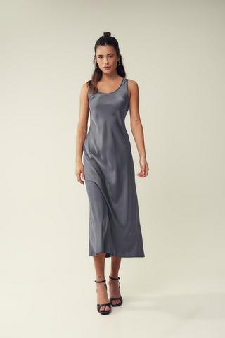 Satin Column Dress