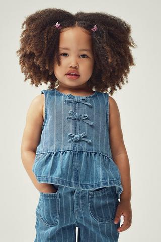 Denim Peplum Top