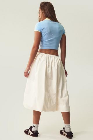 Bubble Hem Midi Skirt