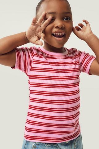 Ribbed Fitted T-Shirt