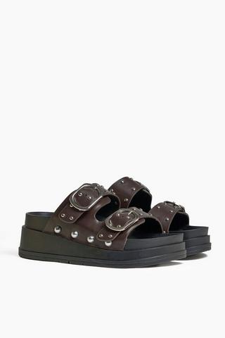 Platform Double Buckle Sandal