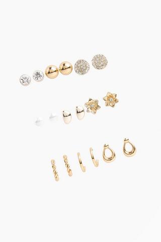 9 Pack Stud Earrings