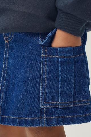 Cargo Denim Skirt