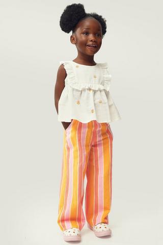 Ruffle Detail Top And Pants Set
