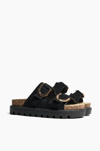 Double Platform Buckle Sandals