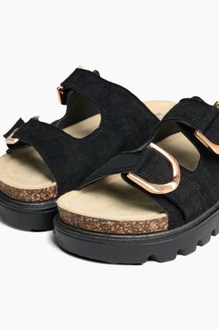 Double Platform Buckle Sandals