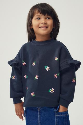 Ruffle Detail Sweat Top