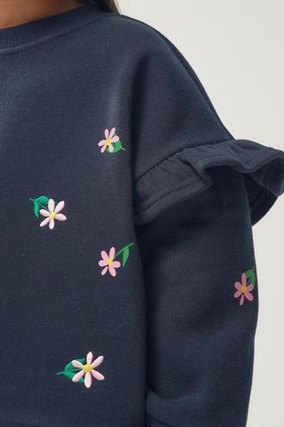 Ruffle Detail Sweat Top