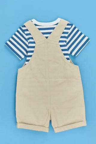 Stripe T-Shirt And Dungaree Set