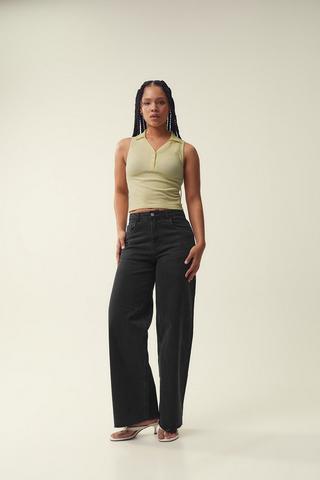 Stretch Wide Leg Denim