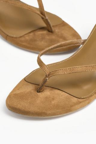 Suede Thong Kitten Heel