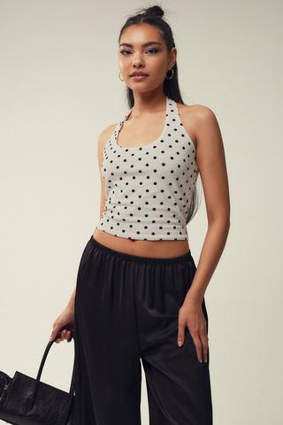 Polka Dot Halter Neck Top