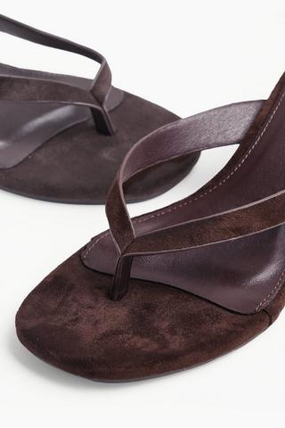 Suede Thong Kitten Heel