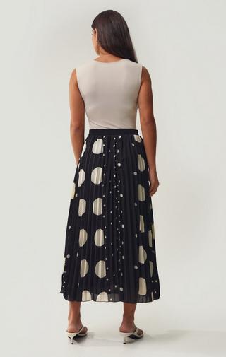 Polka Dot Pleated Skirt