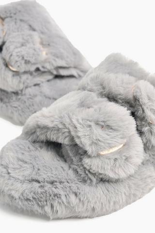 Double Buckle Fluffy Slipper