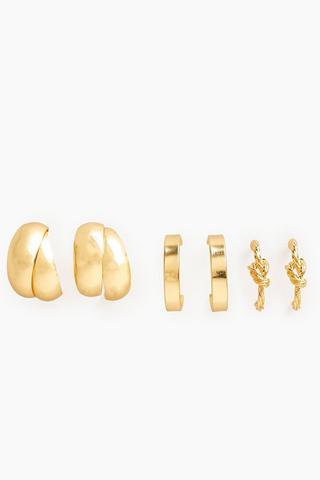 3 Pack Hoop Earrings
