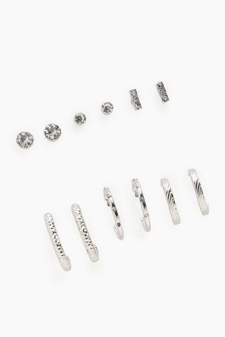 6 Pack Stud And Hoop Earrings