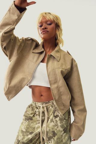 Suede Bomber Jacket