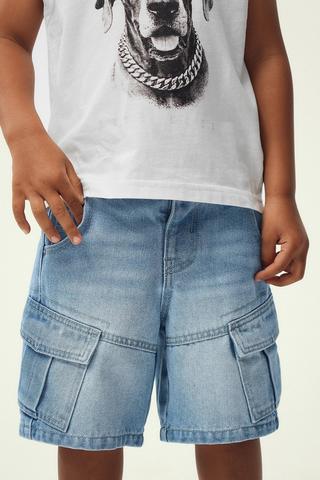 Denim Cargo Shorts