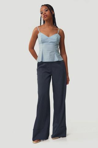 Wide Leg Turn Up Pants