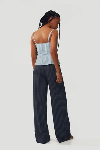 Wide Leg Turn Up Pants