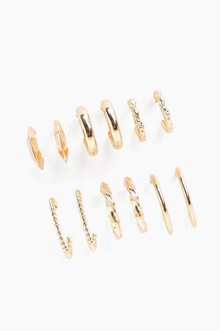 6 Pack Hoop Earrings