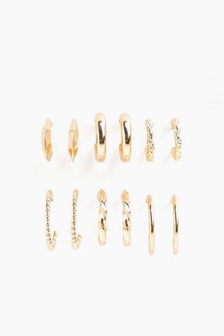 6 Pack Hoop Earrings