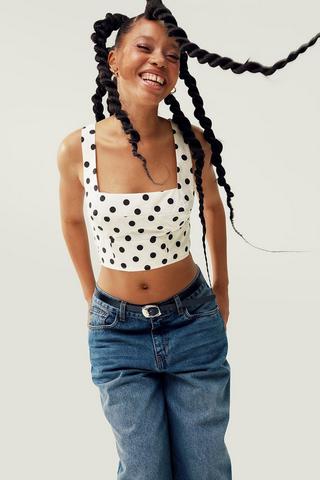 Polka Dot Fitted Top