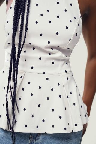 Polka Dot Peplum Top