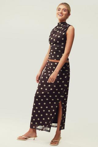 Polka Dot Slip Skirt