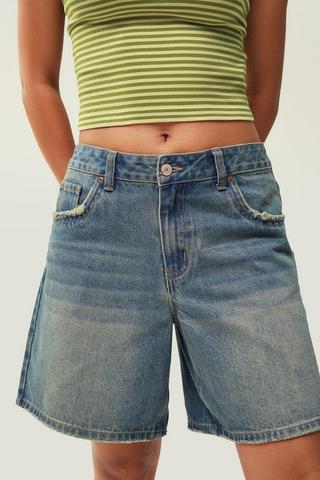 Relaxed Denim Bermuda Shorts